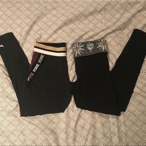 *2* pairs of VS Pink YOGA leggings!! *Medium* EUC